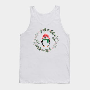 Holiday Penguin and Wreath Tank Top